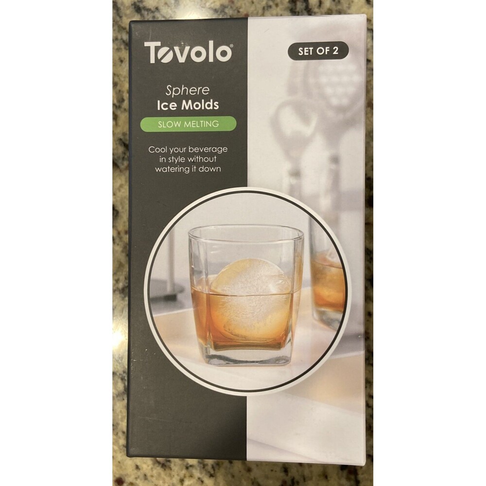 Tovolo Round Sphere Ice Molds, Stackable, Slow Melting, Set of 2, New In Box